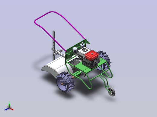 小型手推式旋耕机正等轴测缩略图