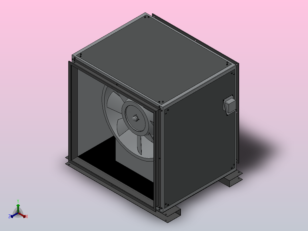 JAFF-H-X低噪声风机箱[JAFF-X-12.5H]正等轴测图