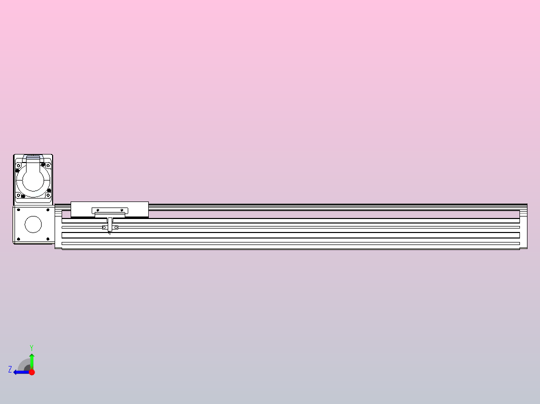 皮带直线轴半封闭可选导轨TPA-HNB-140D-120-L550-LU-Y-P40-N3右视图