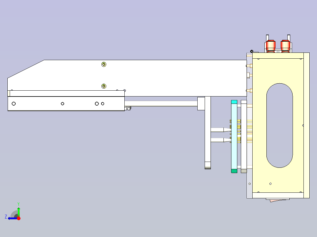一款双工位双气缸测试治具右视图