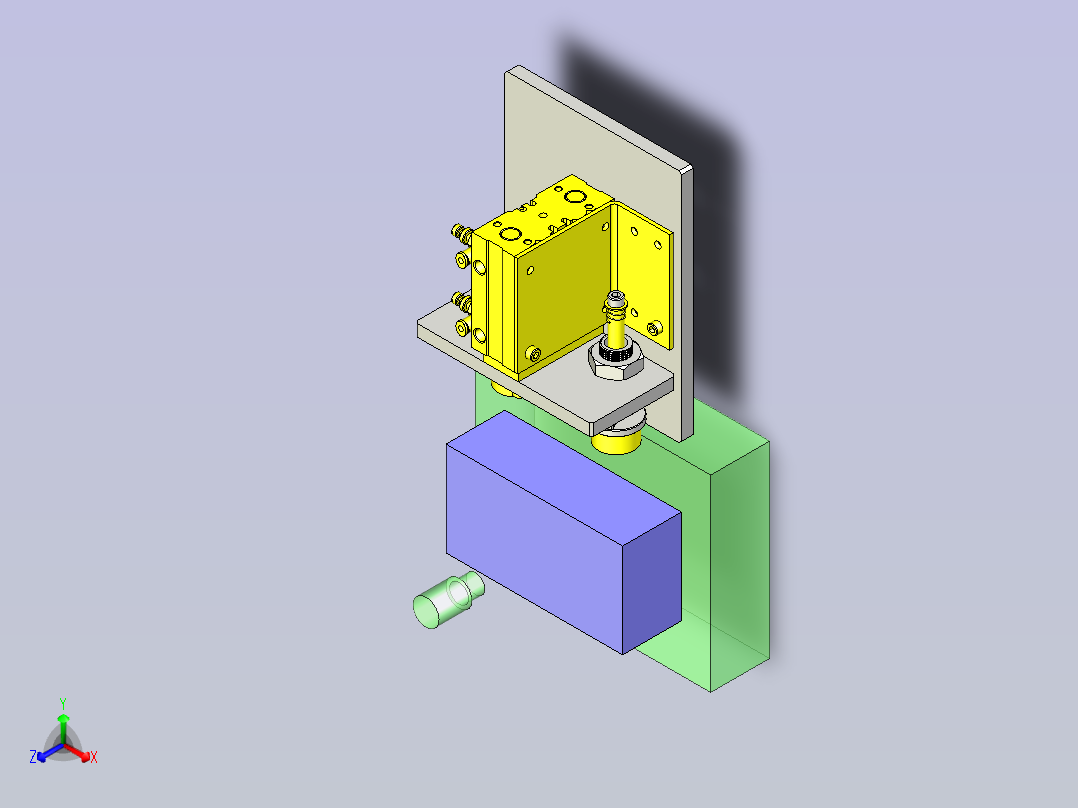 一种压块位置快速切换机构3D图纸主视图