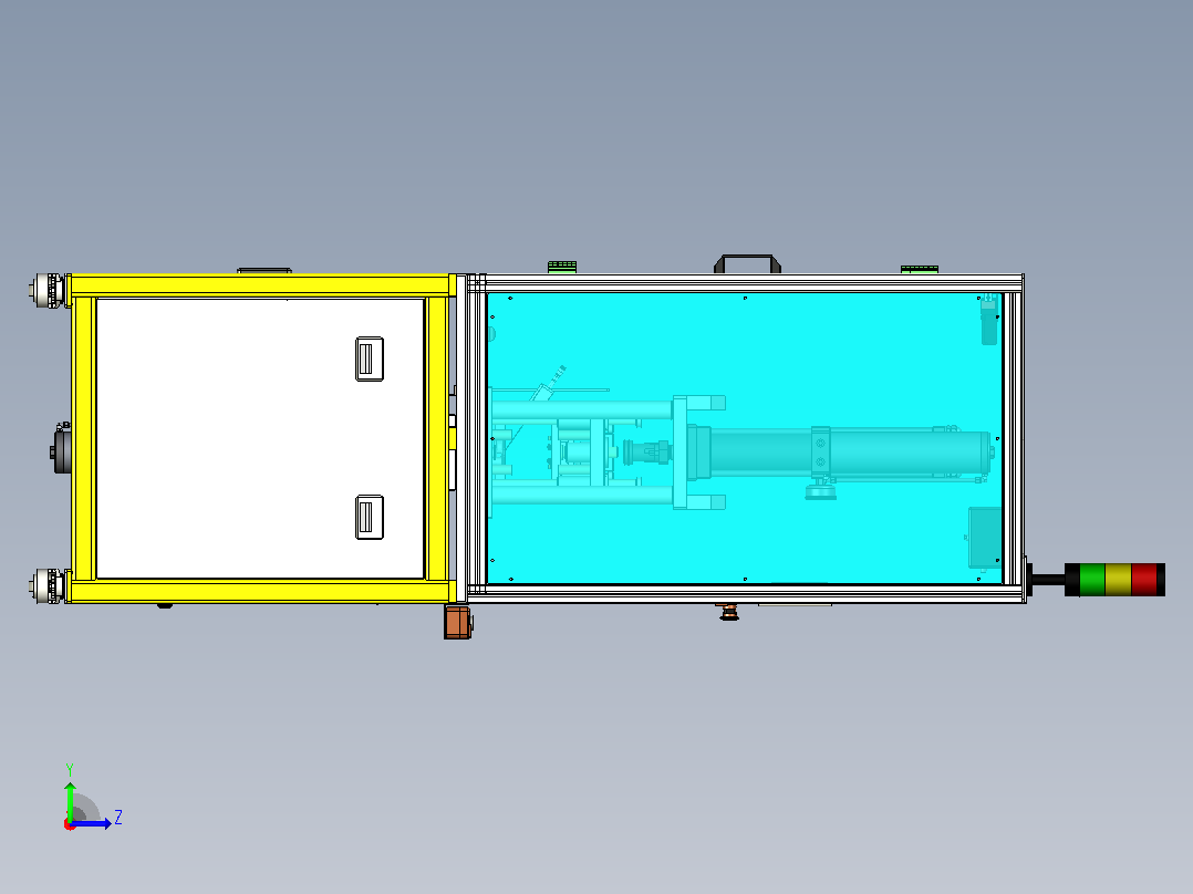 冷却器扩管设备3D图纸模型左视图