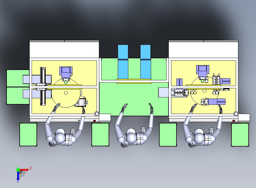 口罩软胶呼吸口罩生产线俯视图