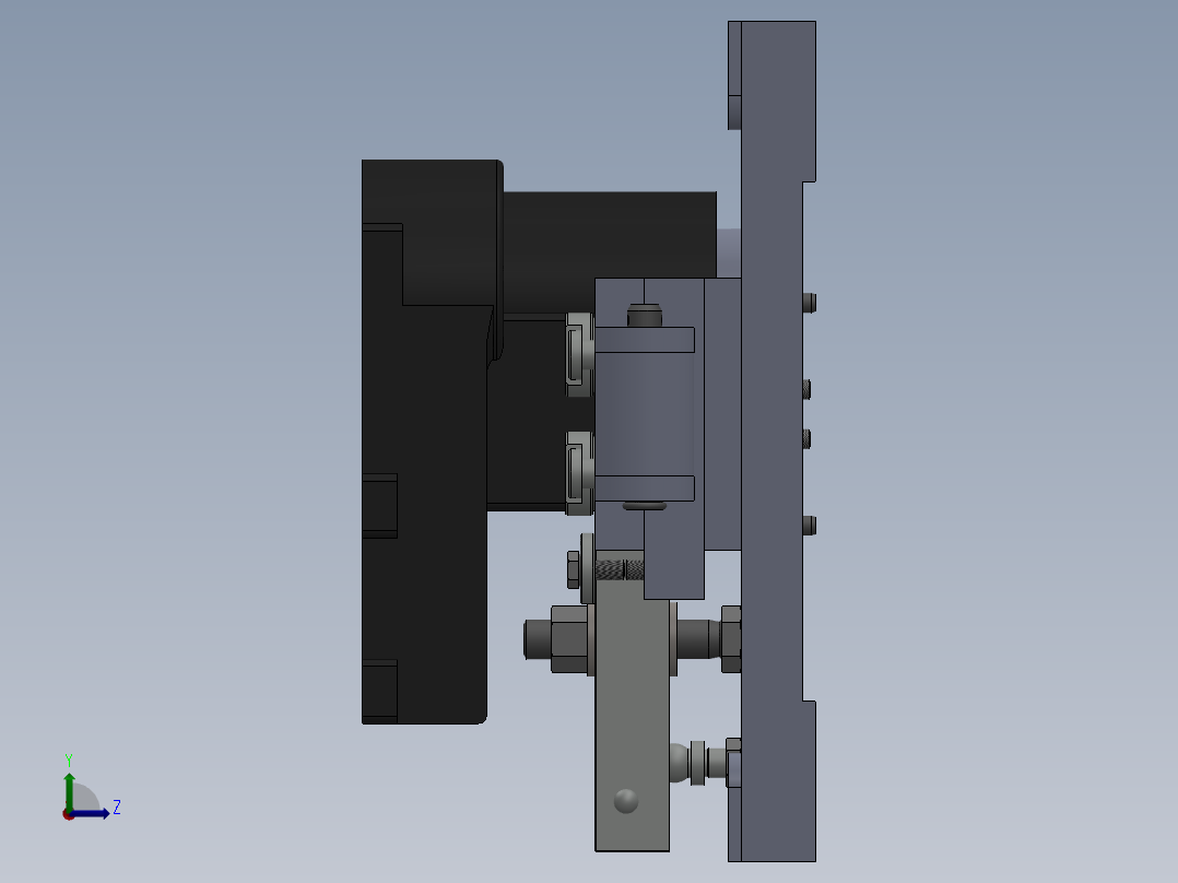 钻孔夹具左视图