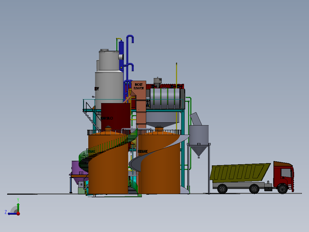自动化制糖厂sw16可编辑右视图