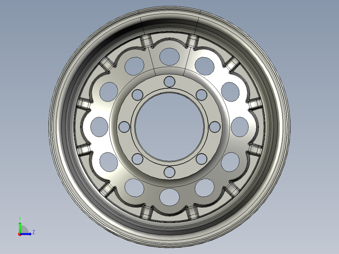 轮毂3D模型(2)左视图