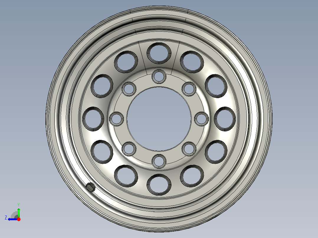 轮毂3D模型(2)右视图