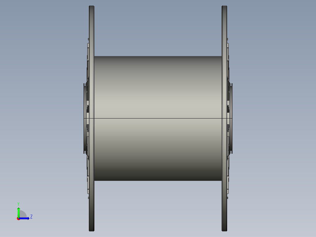 solidworks 软管滚筒左视图