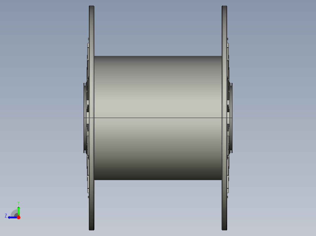 solidworks 软管滚筒右视图