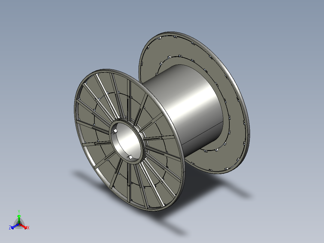 solidworks 软管滚筒正等轴测图