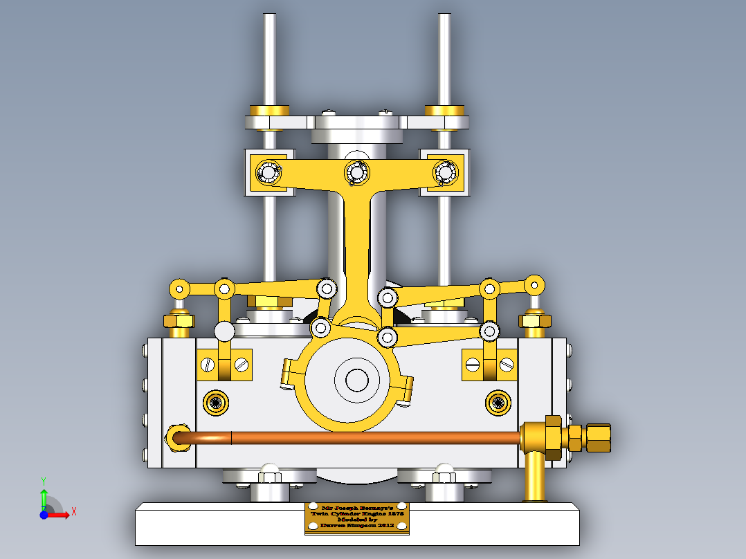 伯奈斯年代蒸汽机前视图