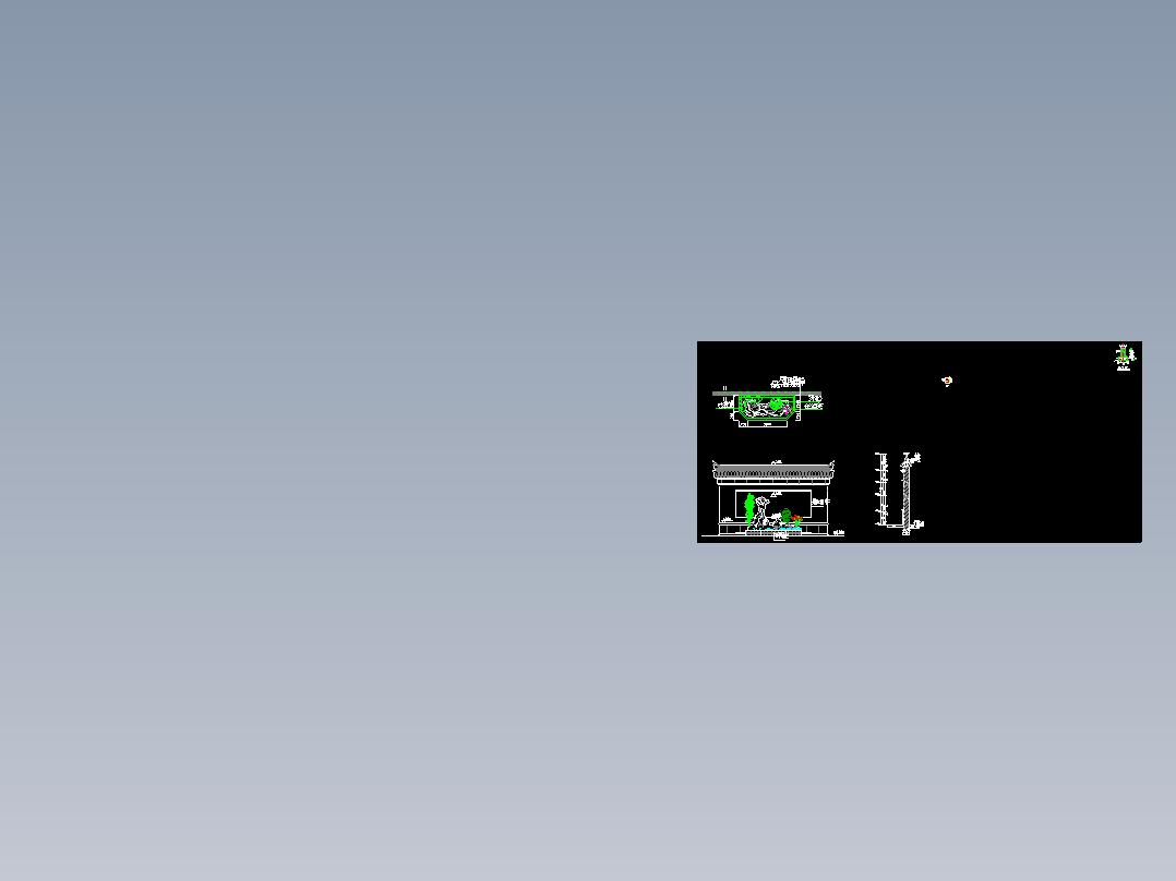 古建中式一字型景墙影壁照壁古建筑装饰墙围墙CAD施工图纸电子版