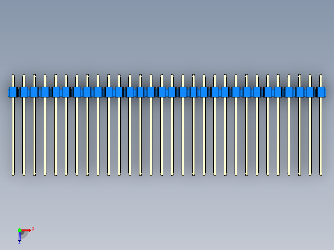 彩色公头100mil（2.54mm）系列-DS1021_blue_2x30p_100mil_Type19_rev1.0俯视图