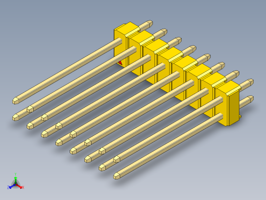 彩色公头100mil（2.54mm）系列-DS1021_yellow_2x08p_100mil_Type19_rev1.0