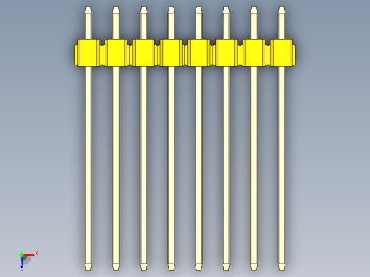 彩色公头100mil（2.54mm）系列-DS1021_yellow_2x08p_100mil_Type19_rev1.0俯视缩略图