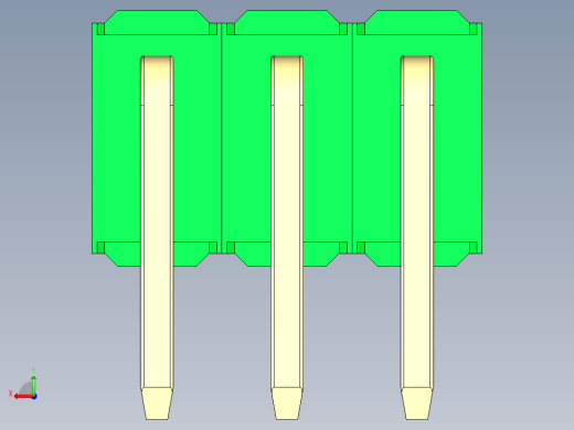 彩色公排针 100mil 2.54mm 系列-DS1022_green_2x03p_100mil_TypeD_rev1.0后视缩略图