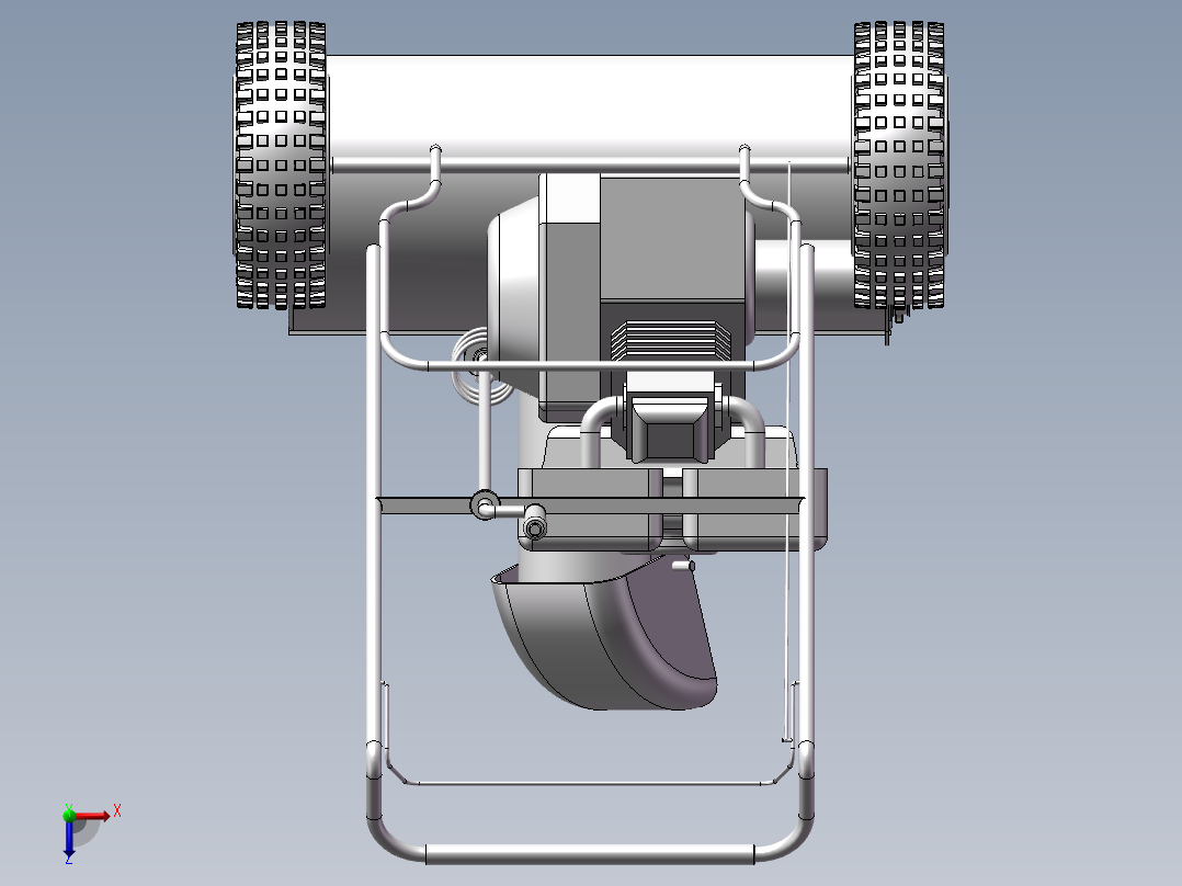 小型路面除冰装置SW三维图俯视图