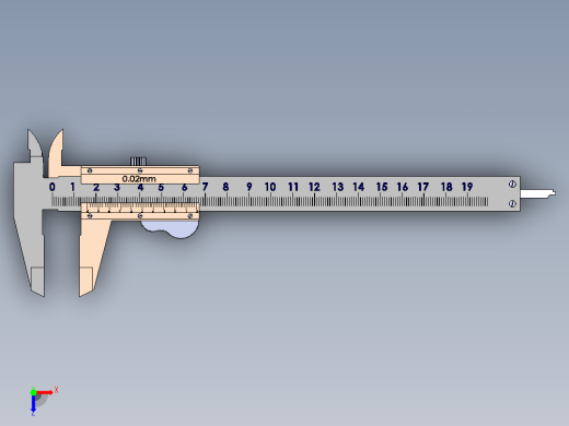 普通游标卡尺俯视缩略图