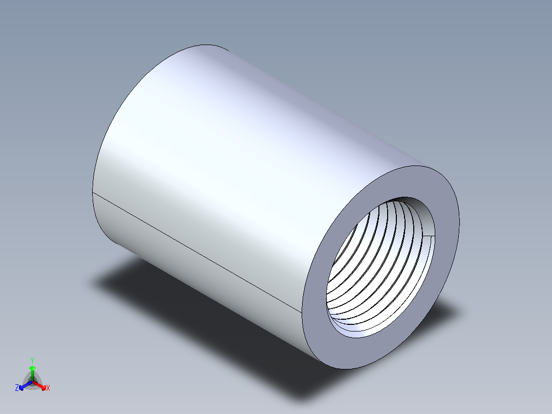 CPVC管件12-Sch80_Coupling_FPTxFPT_9830-003 _0.375in正等轴测图