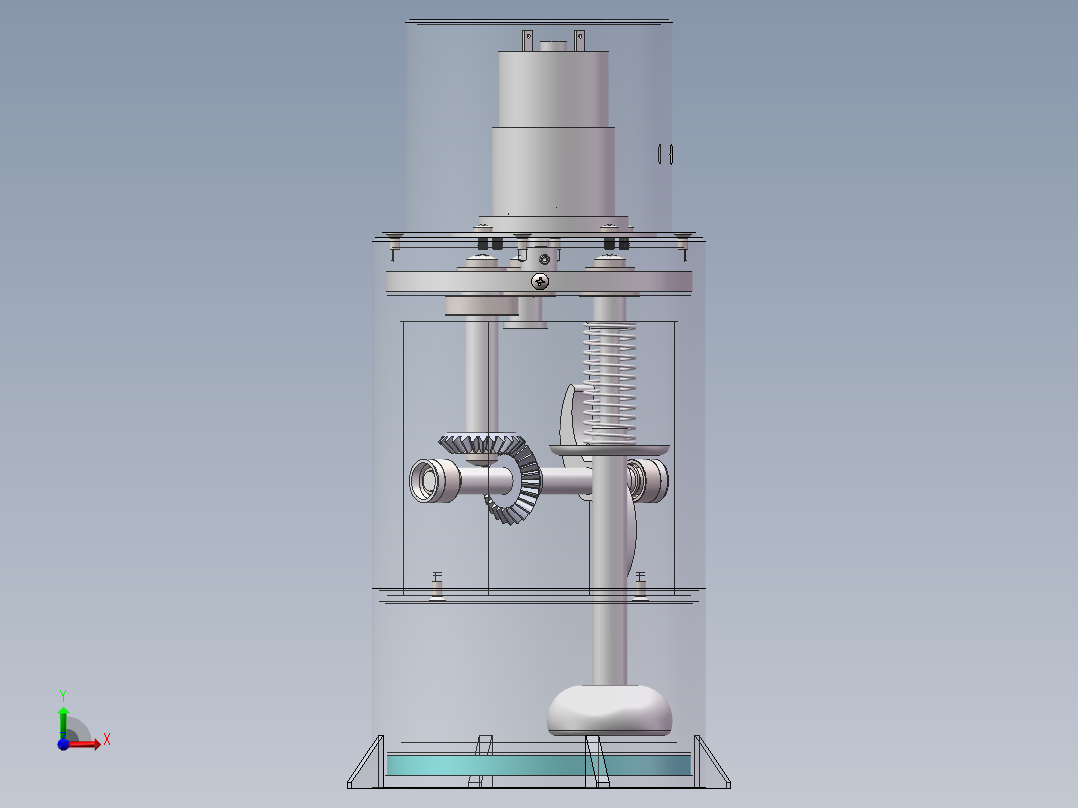 电动捣蒜机构前视图