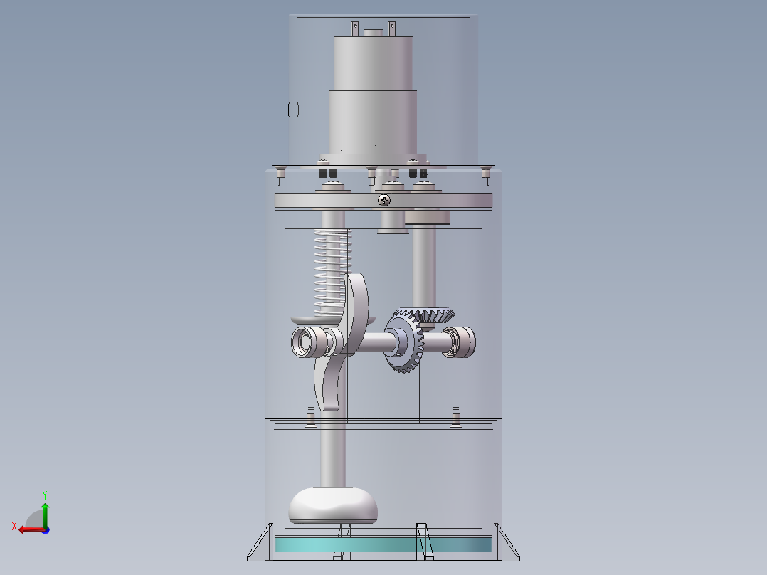 电动捣蒜机构后视图