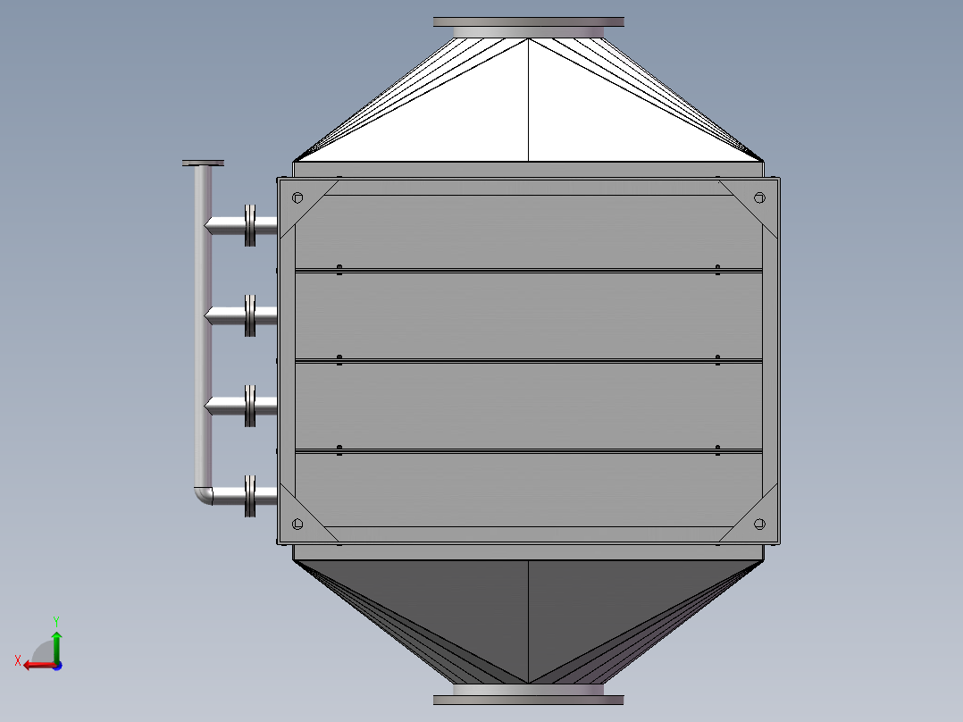 翅片换热器SW模型后视图