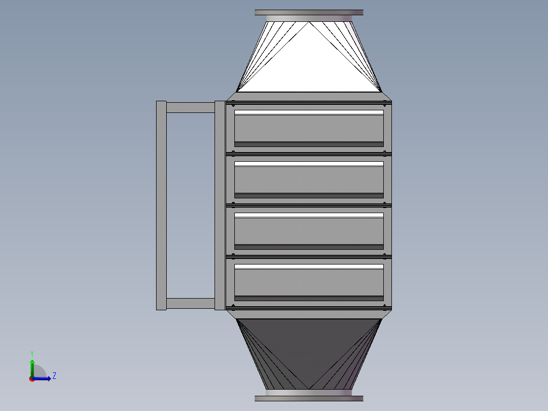 翅片换热器SW模型左视图