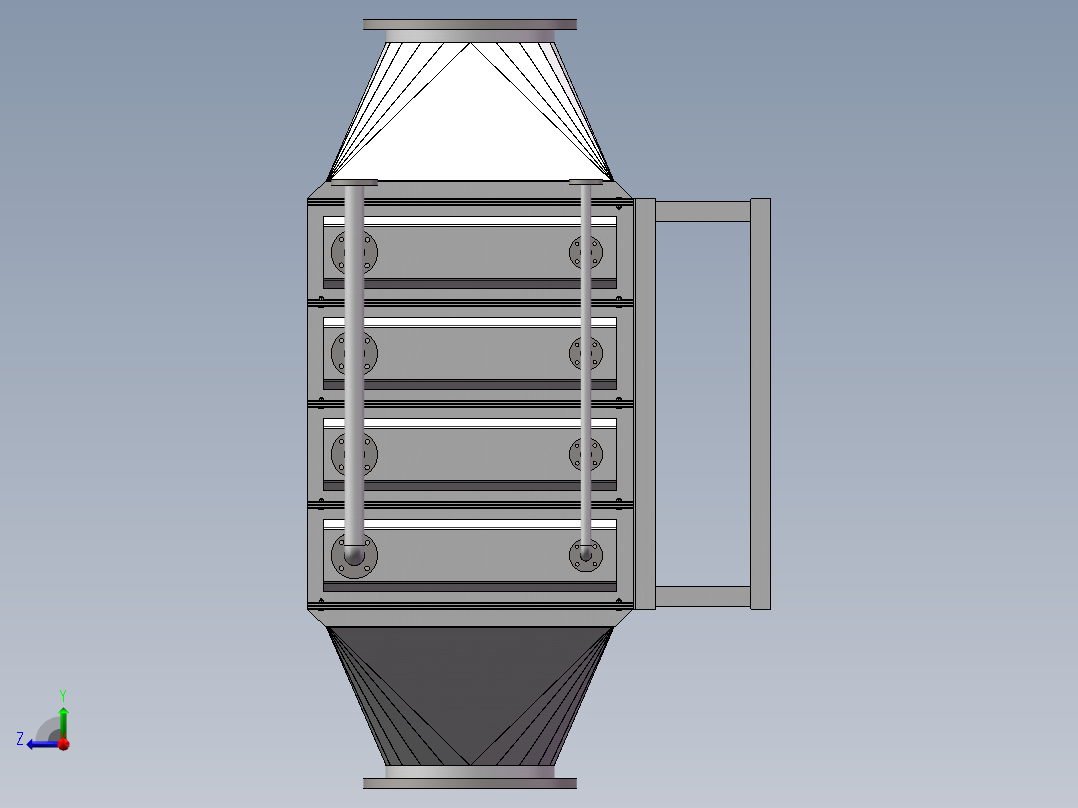 翅片换热器SW模型右视图
