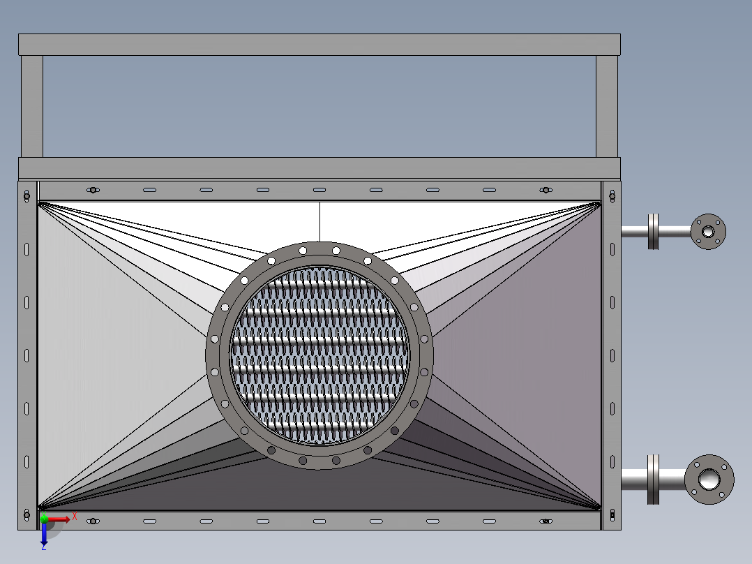 翅片换热器SW模型俯视图