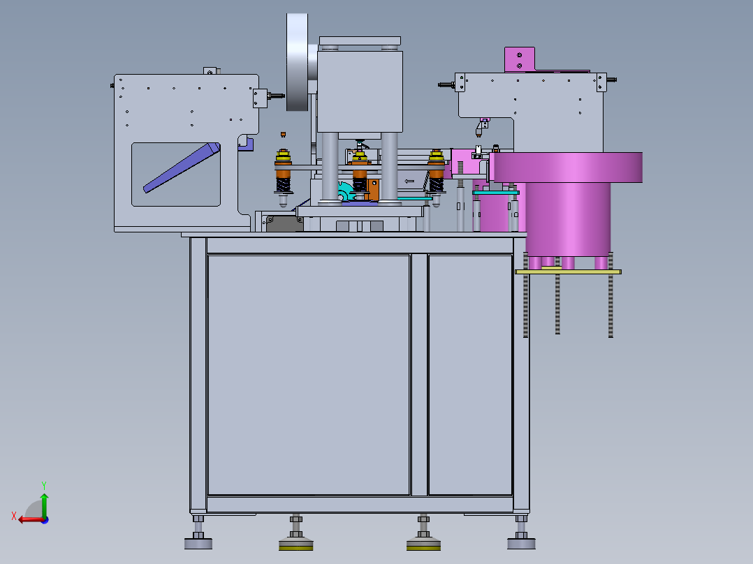 四脚板凳U型焊接端子冲压成形机sw18可编辑后视图