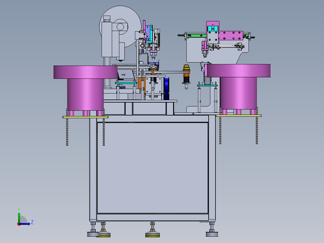 四脚板凳U型焊接端子冲压成形机sw18可编辑左视图