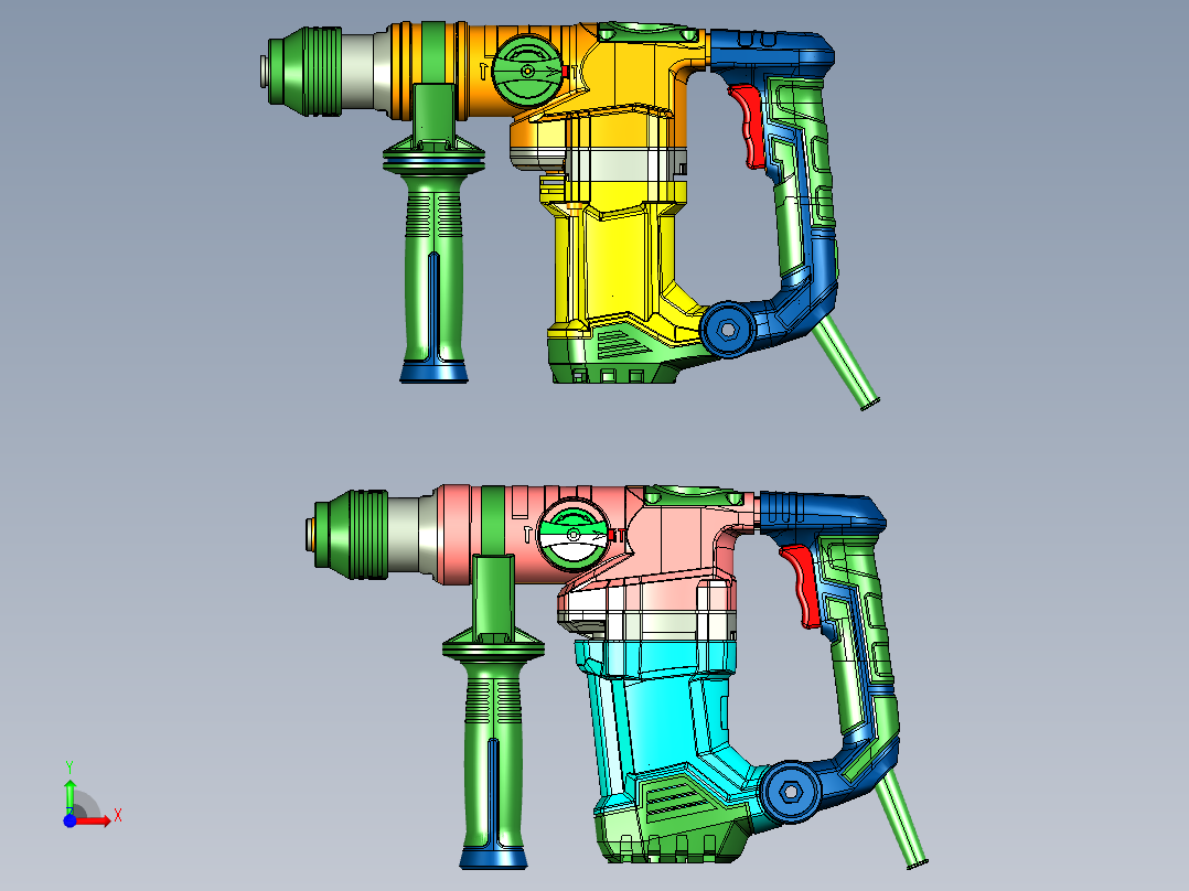 26和28混凝土打孔冲击钻电锤电镐前视图