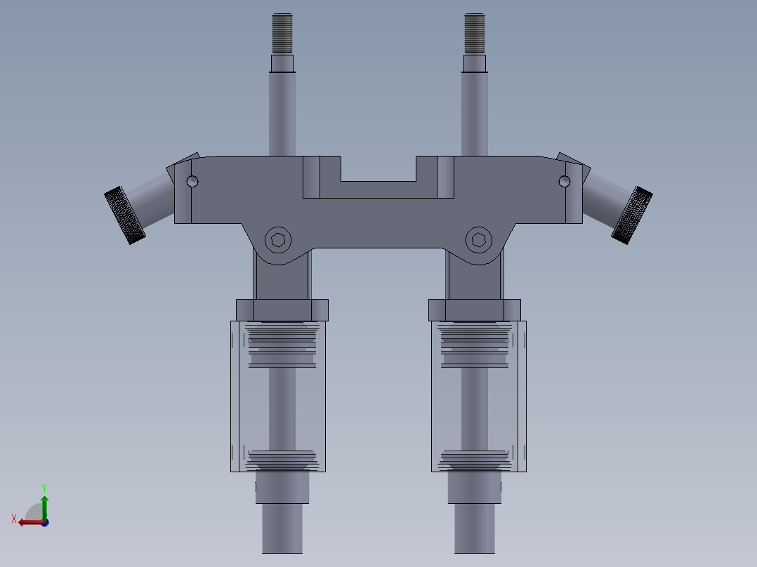 专用气缸（带机器部件的气动装置）40x16x50 mm后视图