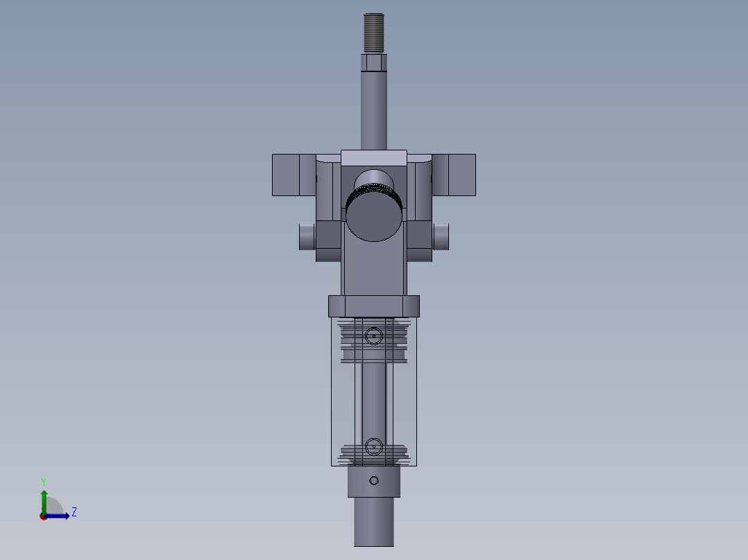 专用气缸（带机器部件的气动装置）40x16x50 mm左视图