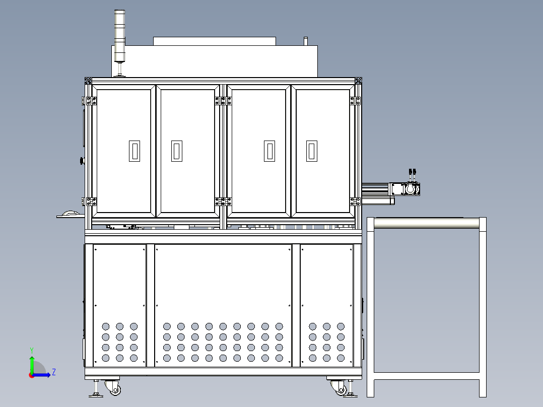 液晶屏在线式尺寸检测机左视图