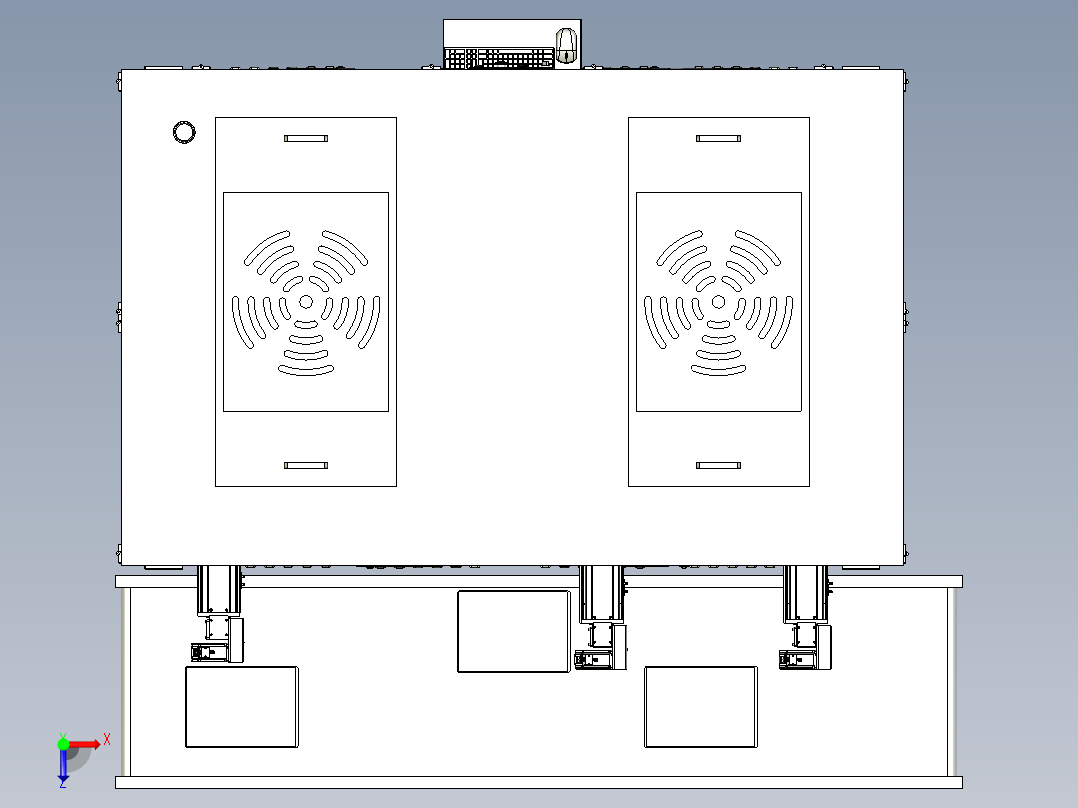 液晶屏在线式尺寸检测机俯视图