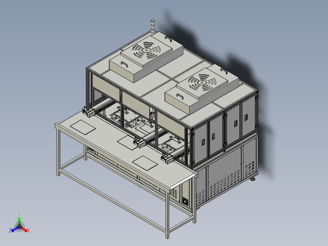 液晶屏在线式尺寸检测机正等轴测图