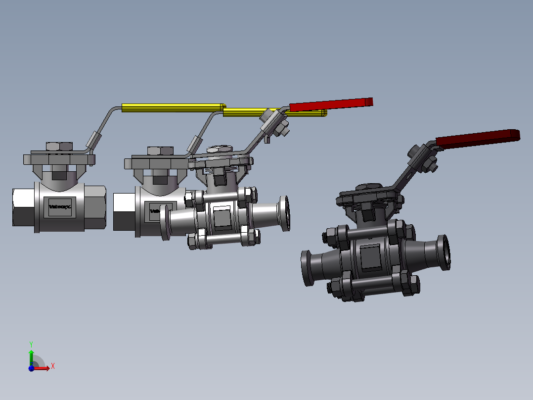 4款570101手动球阀模型前视图