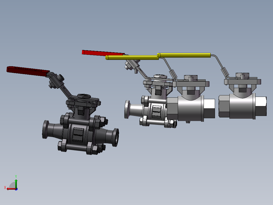 4款570101手动球阀模型后视图