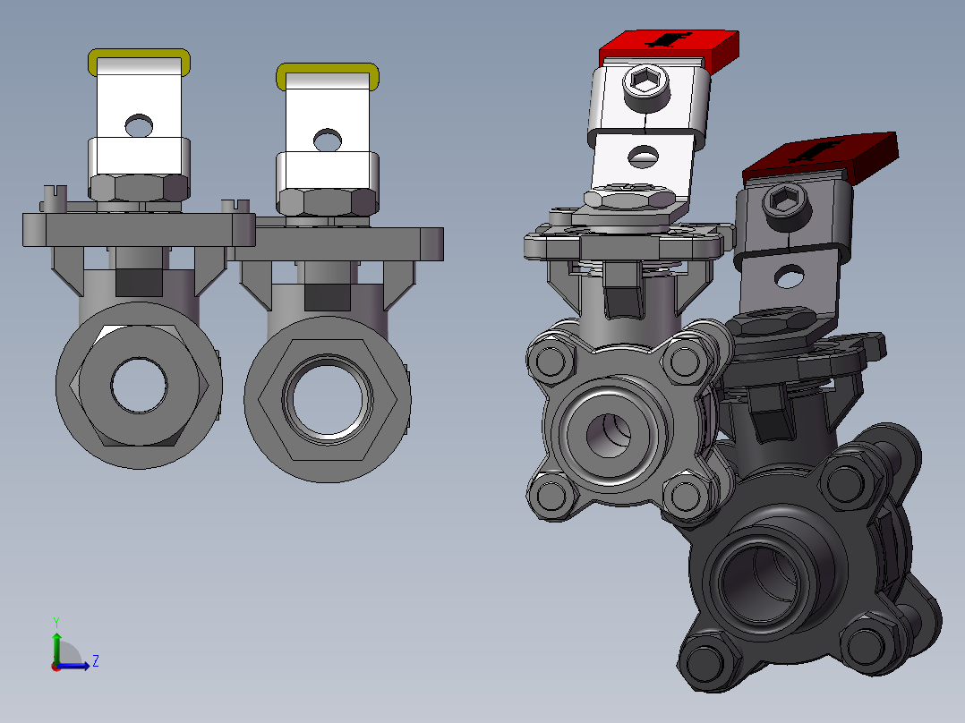 4款570101手动球阀模型左视图