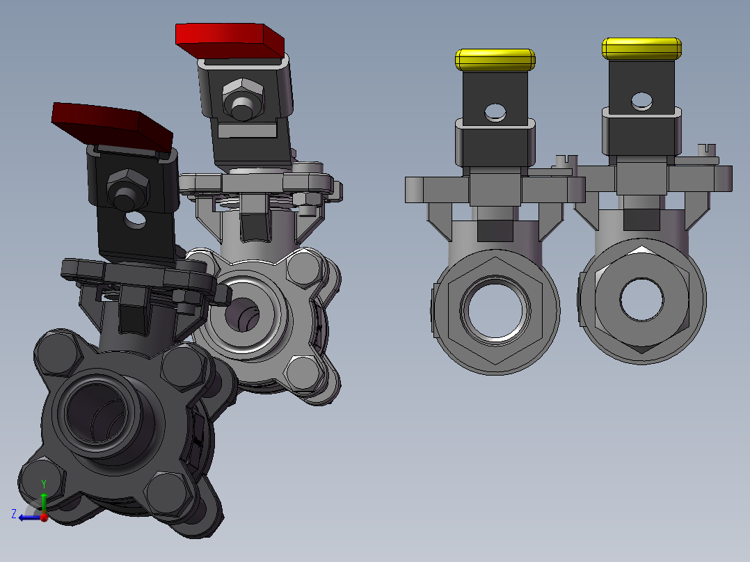 4款570101手动球阀模型右视图