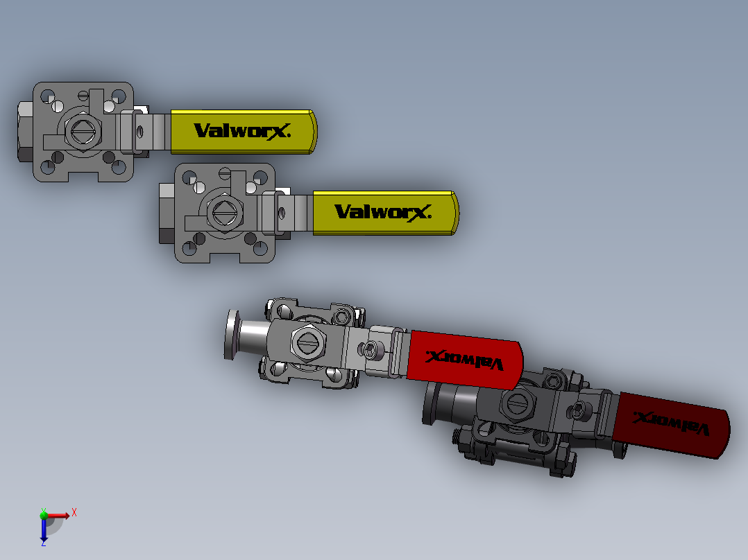 4款570101手动球阀模型俯视图