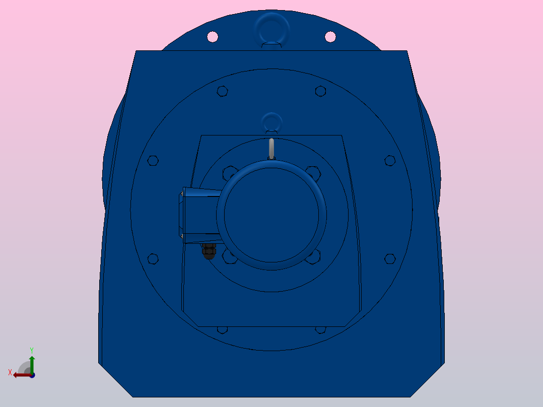 RF167R97法兰轴伸式组合型斜齿轮减速机RF167R97-Y2.2-4P-100-M1-0°-Φ660后视图