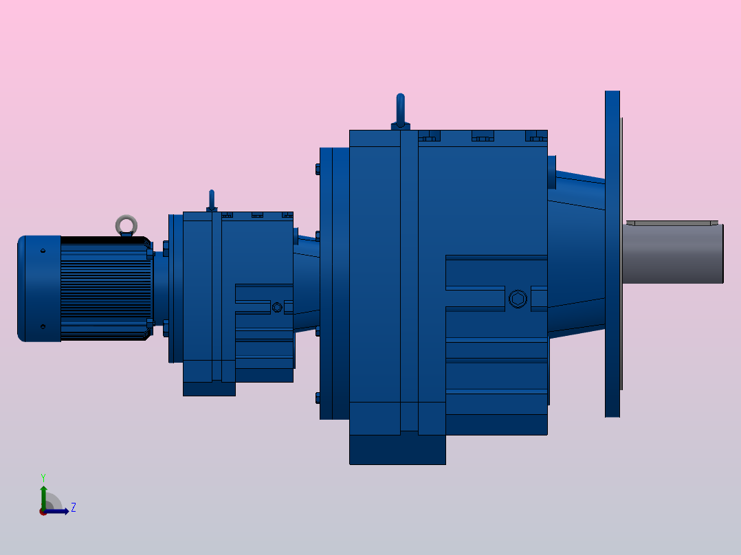RF167R97法兰轴伸式组合型斜齿轮减速机RF167R97-Y2.2-4P-100-M1-0°-Φ660左视图