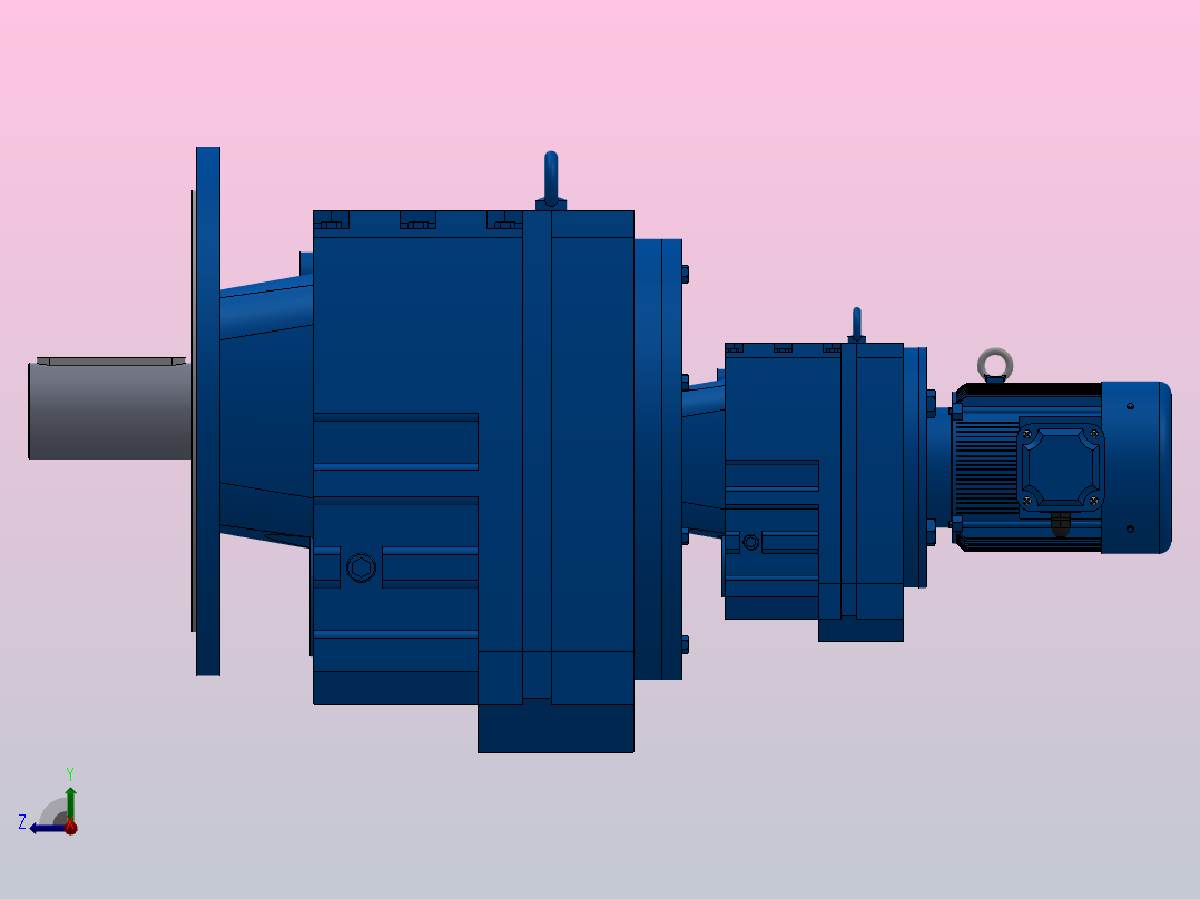 RF167R97法兰轴伸式组合型斜齿轮减速机RF167R97-Y2.2-4P-100-M1-0°-Φ660右视图