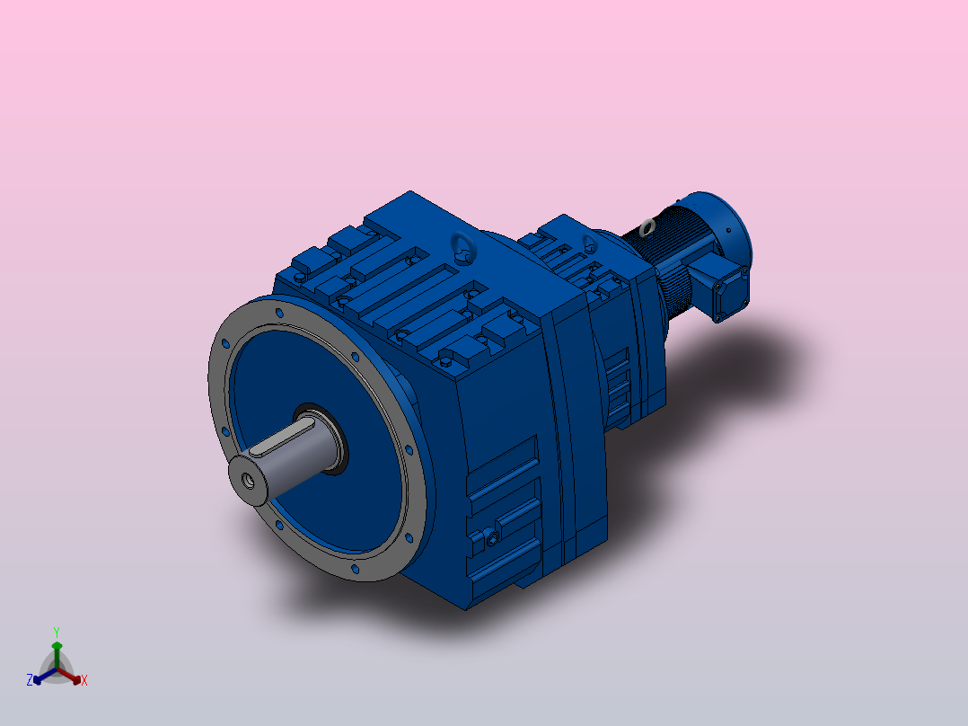 RF167R97法兰轴伸式组合型斜齿轮减速机RF167R97-Y2.2-4P-100-M1-0°-Φ660正等轴测图