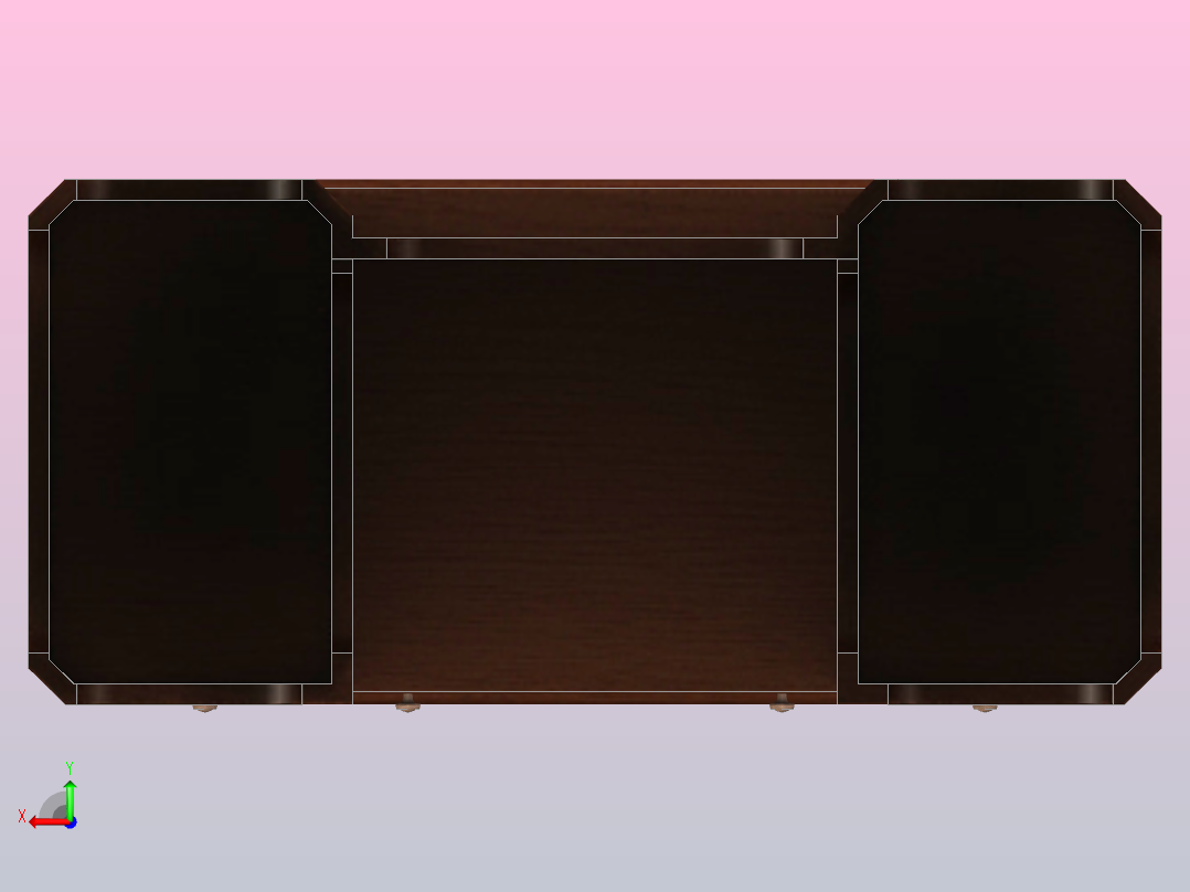 办公写字桌后视图