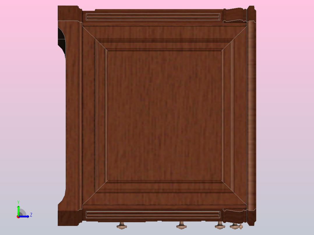 办公写字桌左视图