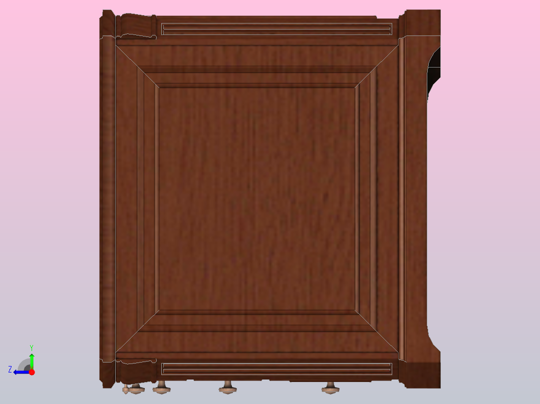 办公写字桌右视图