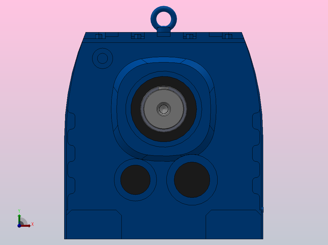 R147R87底脚轴伸式安装组合型斜齿轮减速机R147R87-Y2.2-4P-100-M1-0°前视图